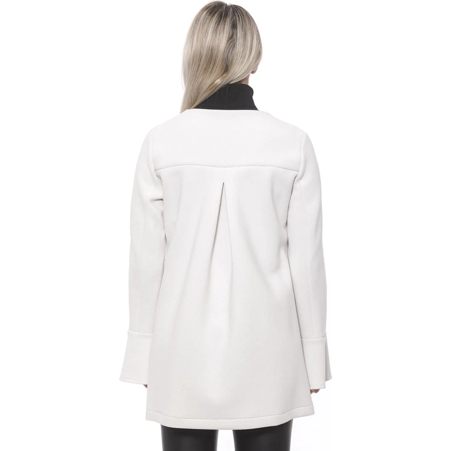 19V69 Italia Elegant White Neoprene Woman Coat