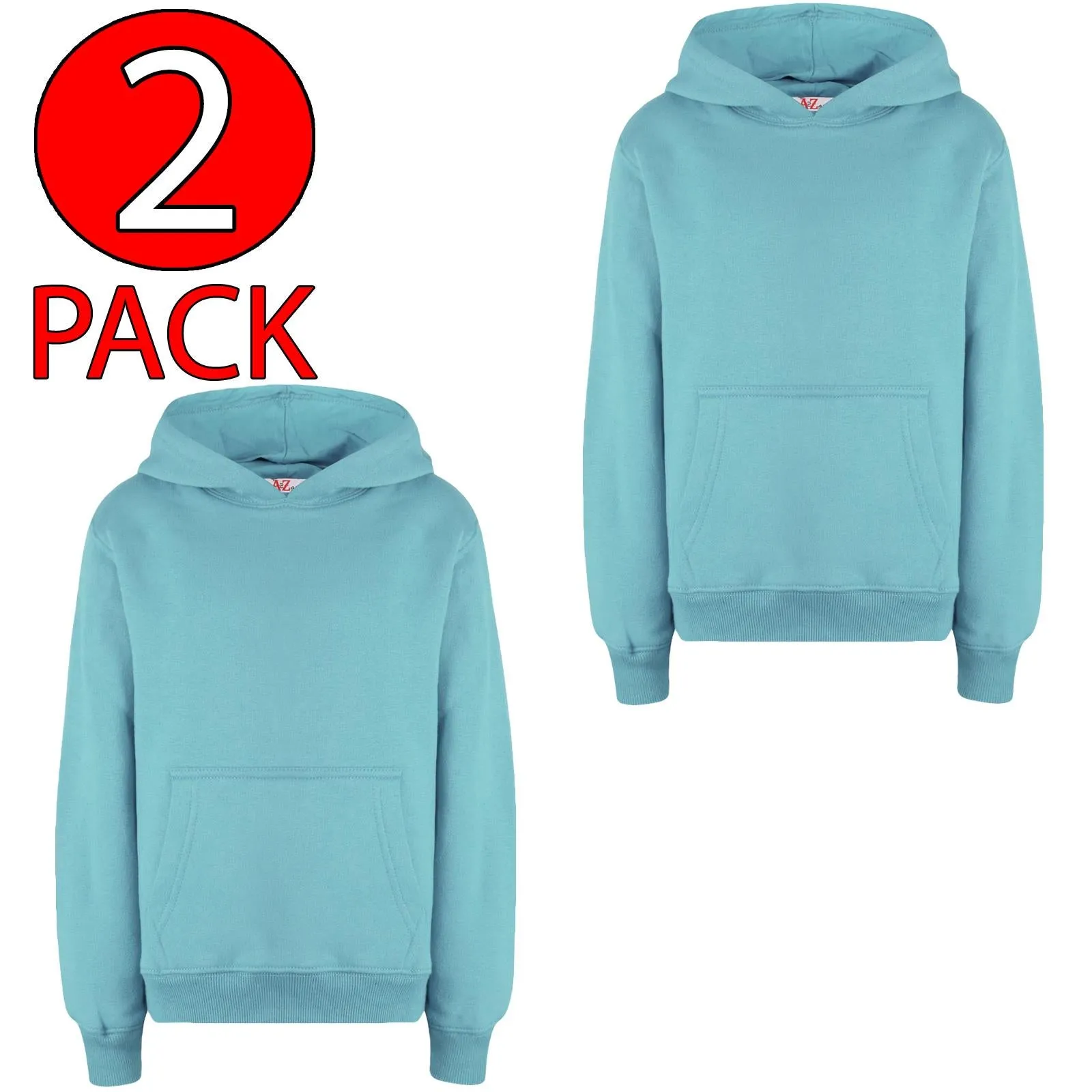 2 Pack Kids Casual Fleece Pullover Hoodie