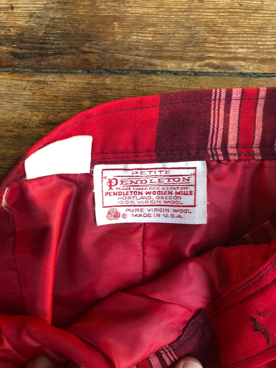 80s Pendleton Red Plaid Pencil Skirt   S(w26)