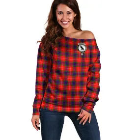 Abernethy Tartan Off Shoulder Women Sweater with Family Crest