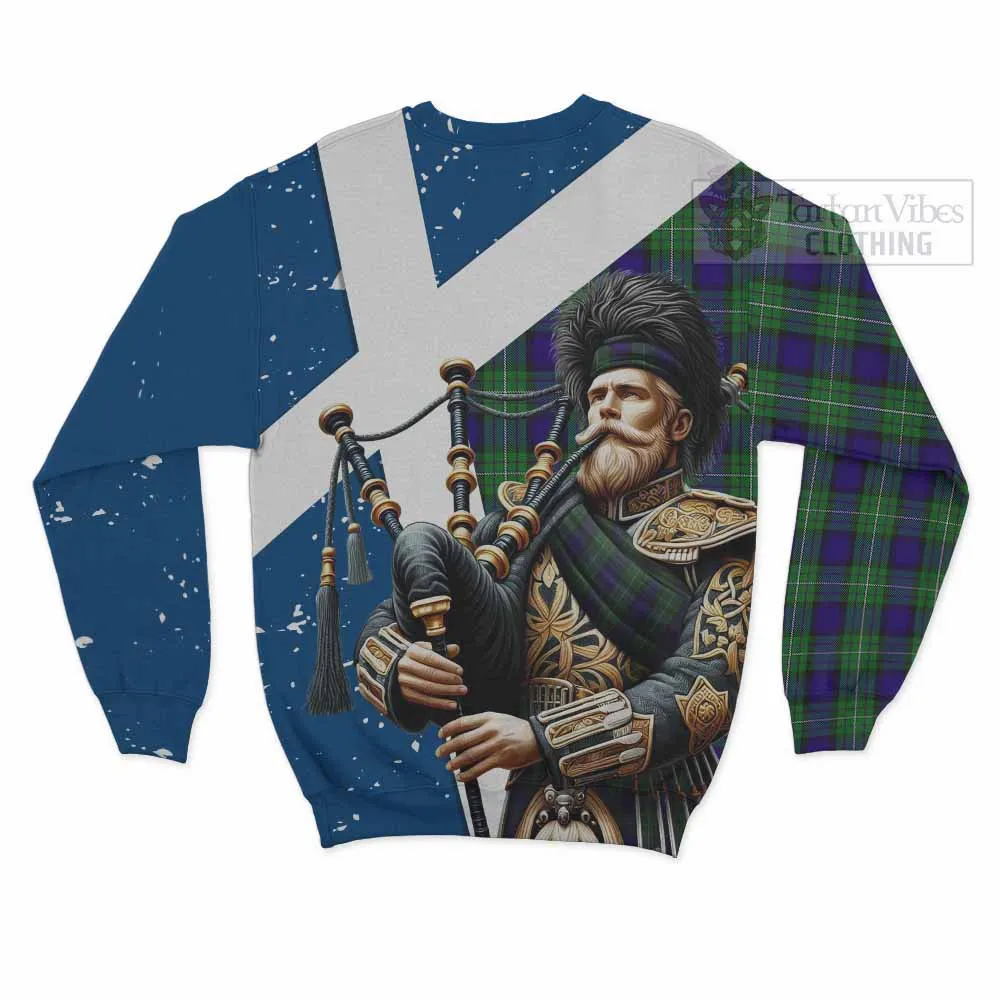 Alexander Tartan Sweatshirt with Family Crest Scottish Bagpiper Vibes