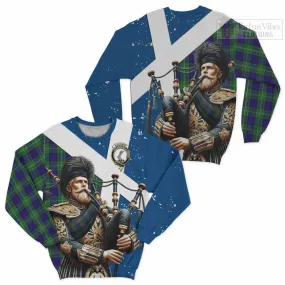 Alexander Tartan Sweatshirt with Family Crest Scottish Bagpiper Vibes