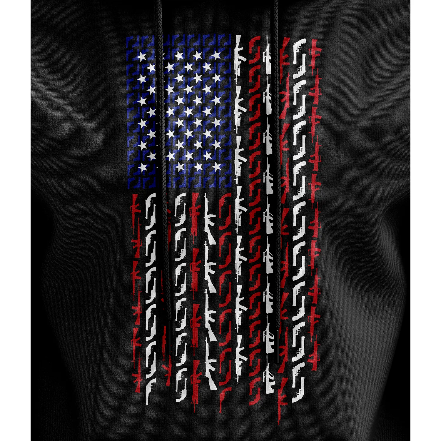 American Flag in Guns - Patriotic Colors Hoodie