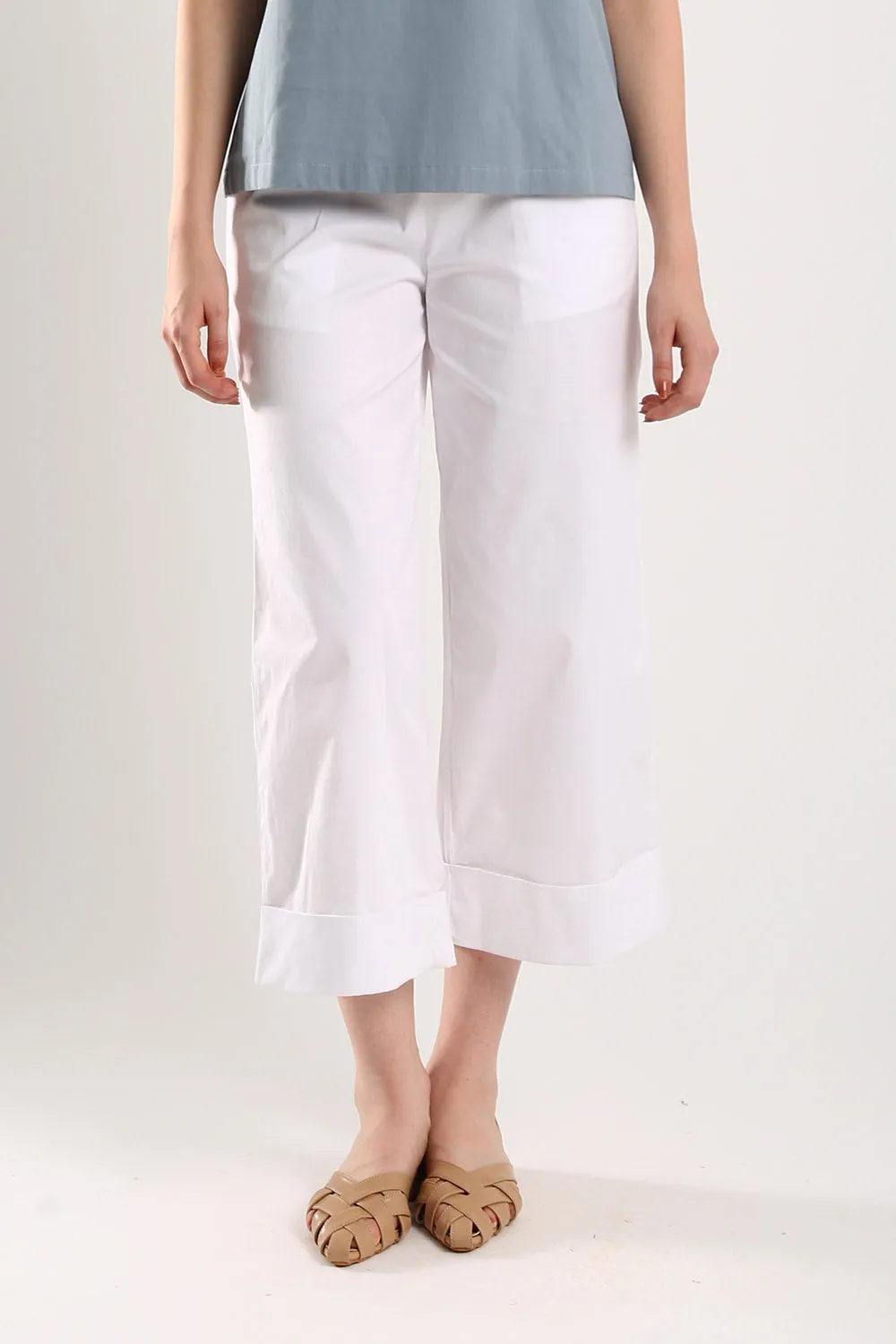 Amita Wide Leg Culottes in White