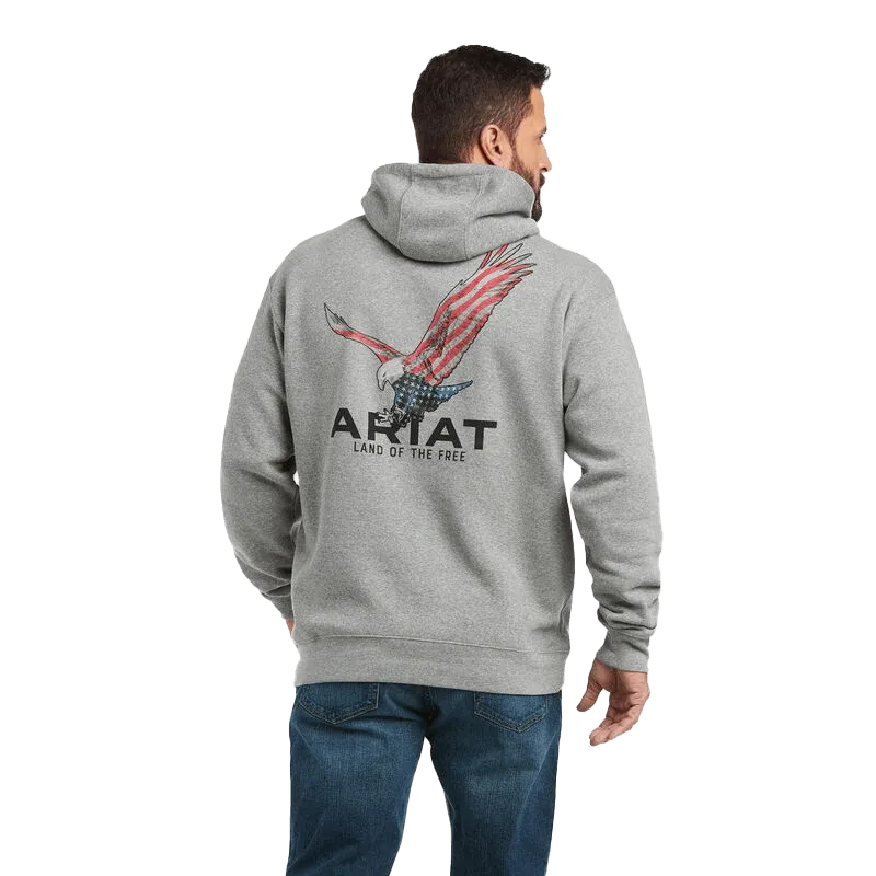 Ariat Men's Basic Light Grey Eagle Hoodie