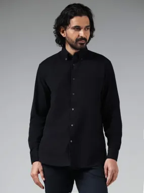 Ascot Navy Cotton Relaxed-Fit Shirt