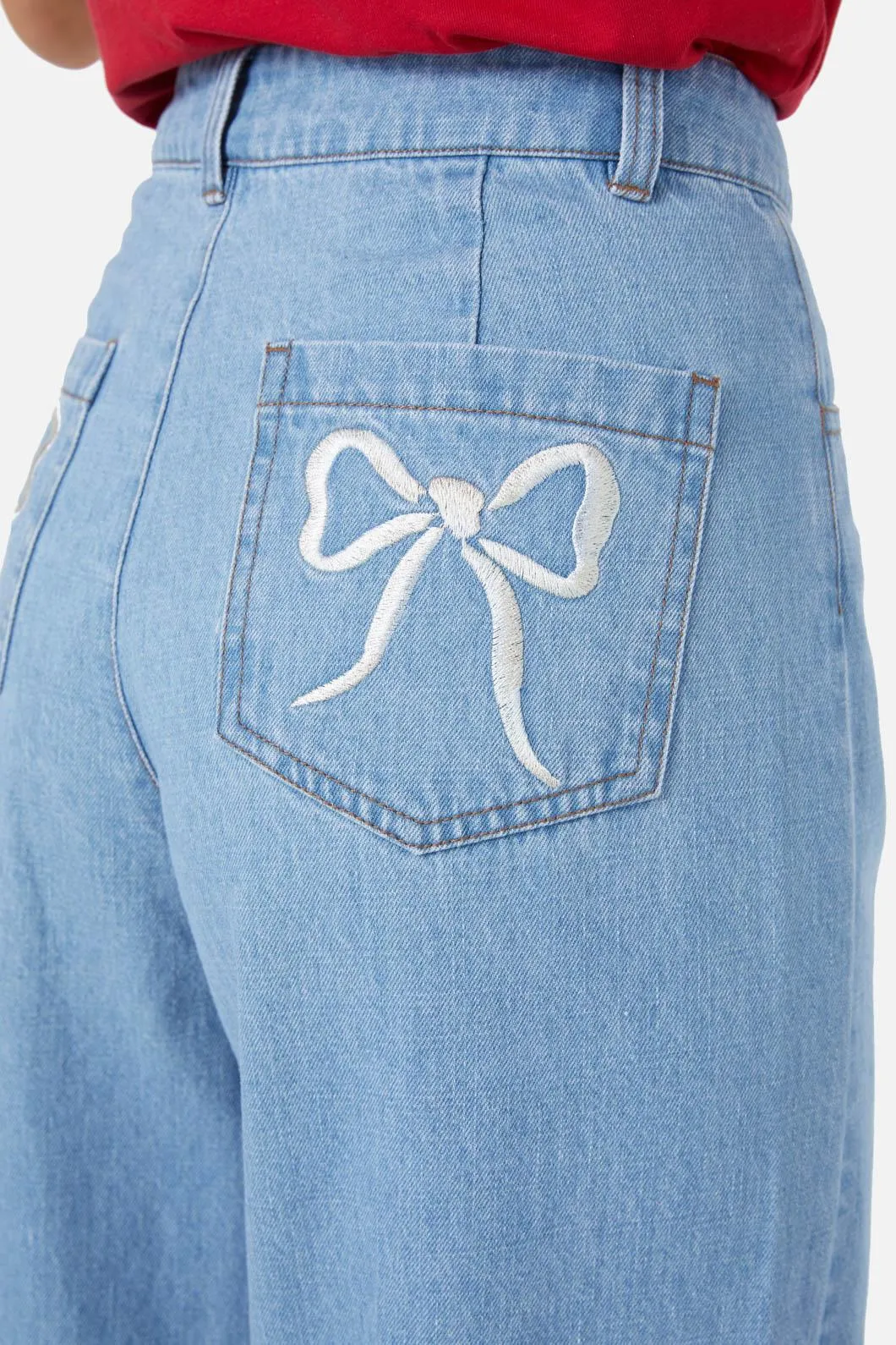 Beautiful Bows Embroidered Jean