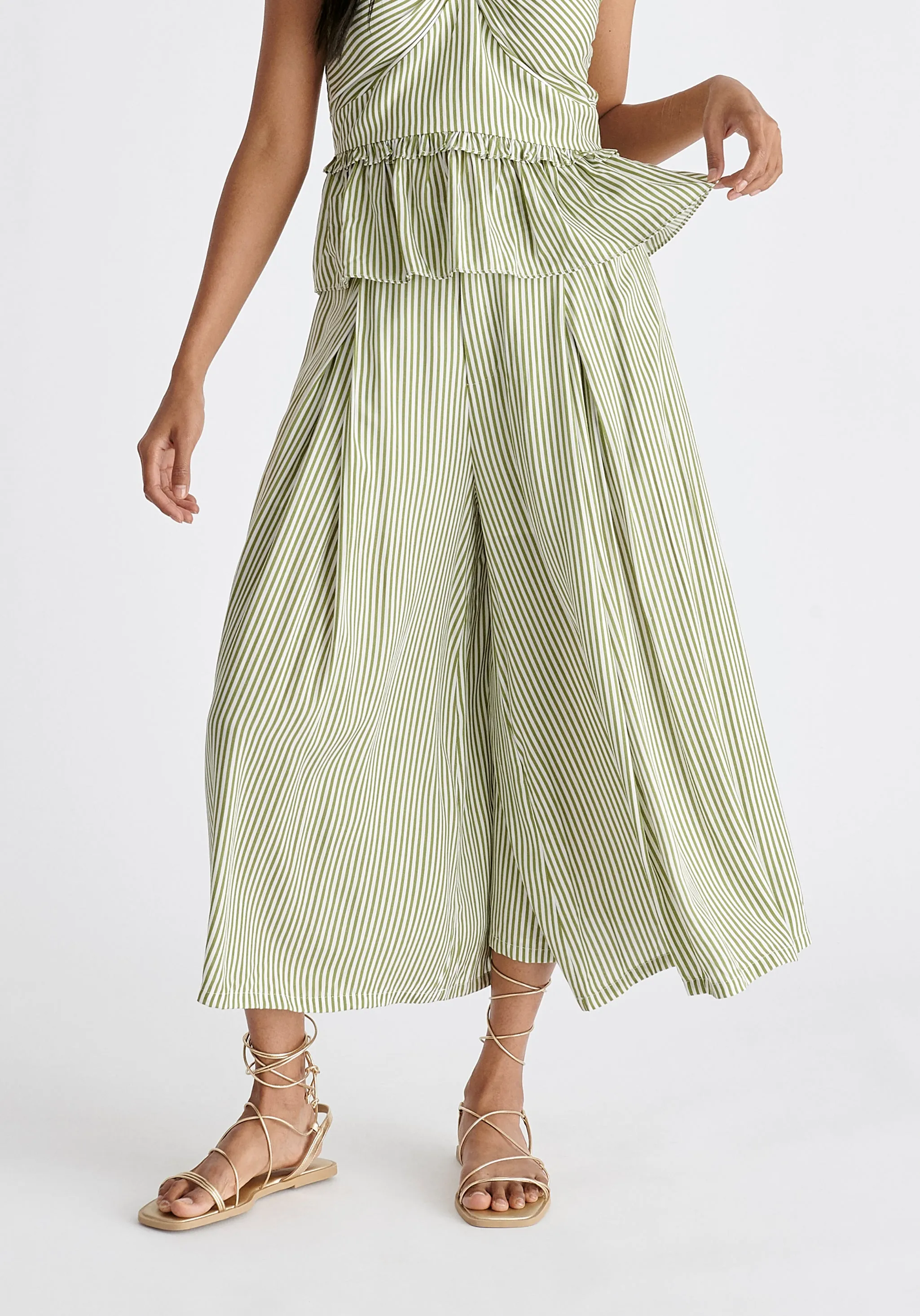 Belted Pleated Culottes