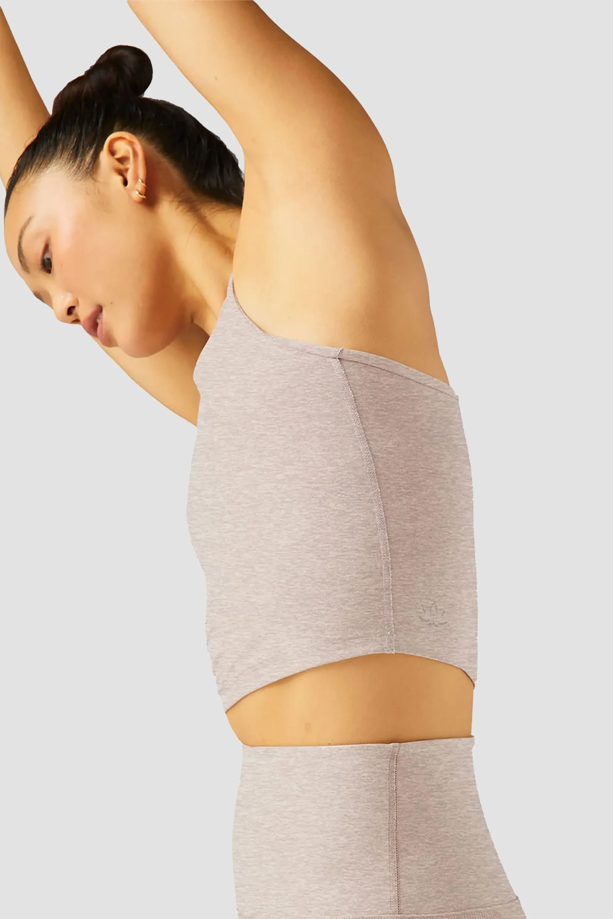 Beyond Yoga Spacedye Focus Cropped Tank in Chai