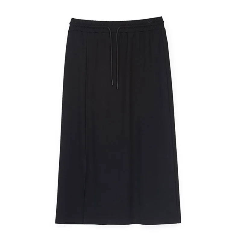 Black Retro Slit Long Skirt