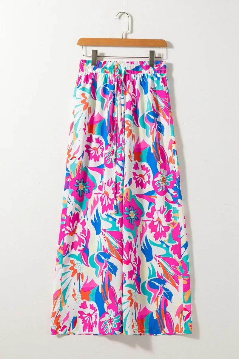 Bohemian Fuchsia Loose Wide Leg Pants