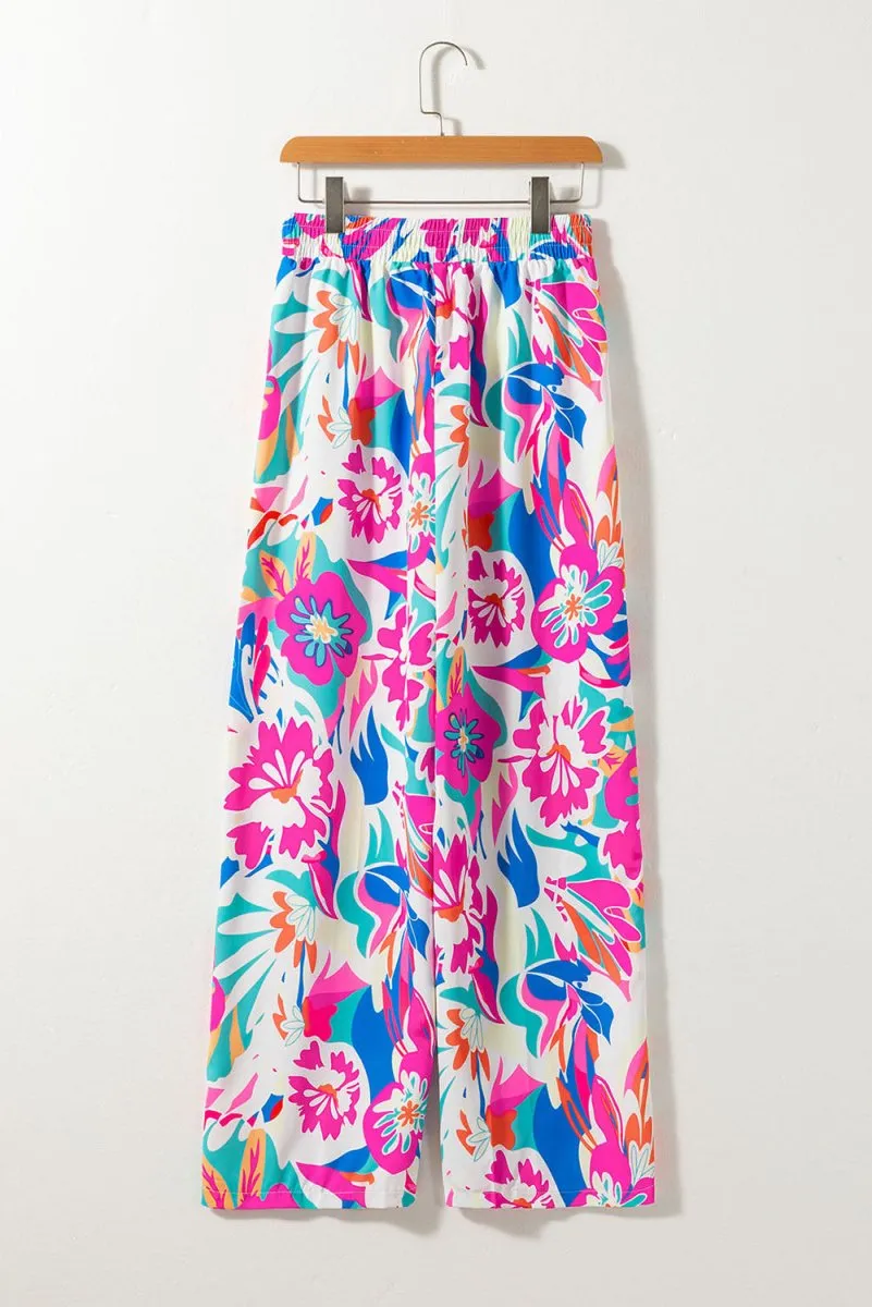 Bohemian Fuchsia Loose Wide Leg Pants