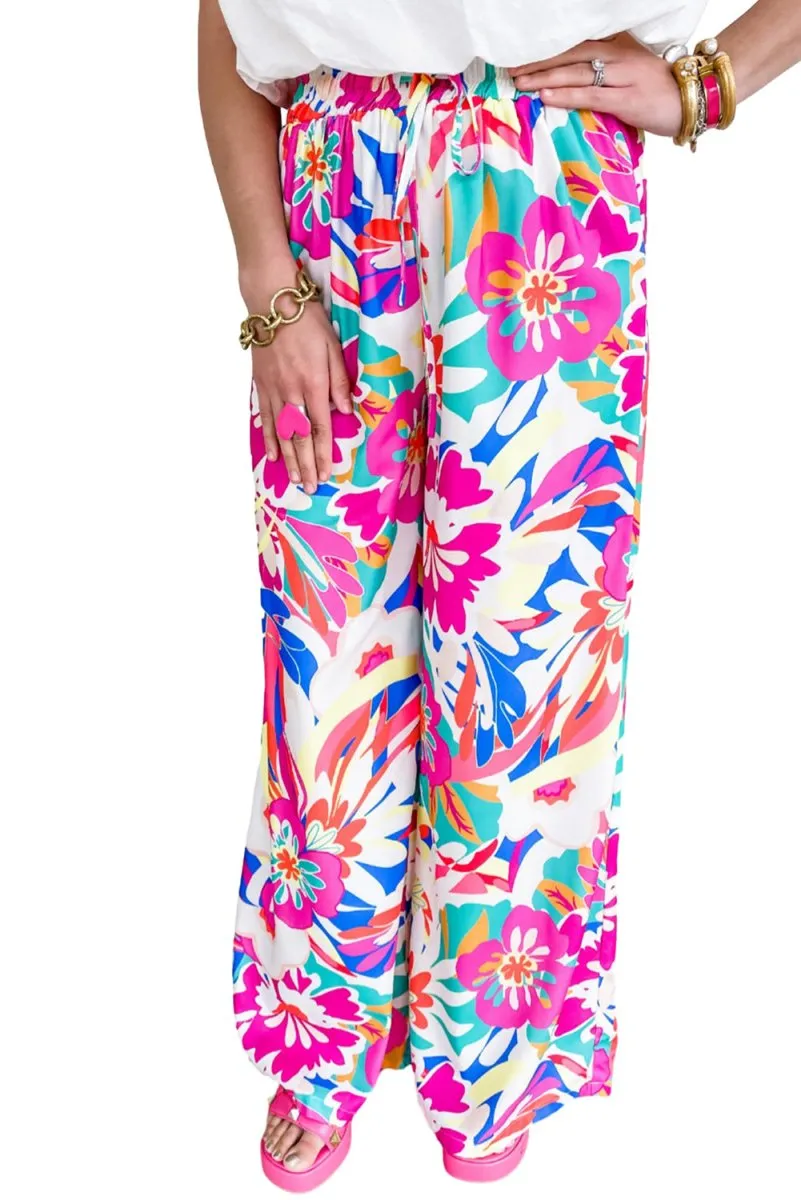 Bohemian Fuchsia Loose Wide Leg Pants