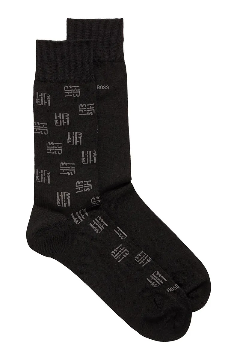 BOSS 2 Pack RS Mini Pattern MC Sock in Black