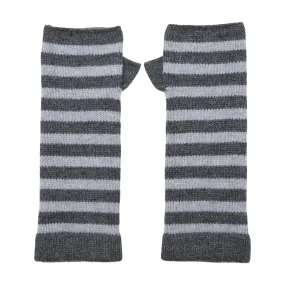 Breton Cashmere Wrist Warmers - Grey/Grey