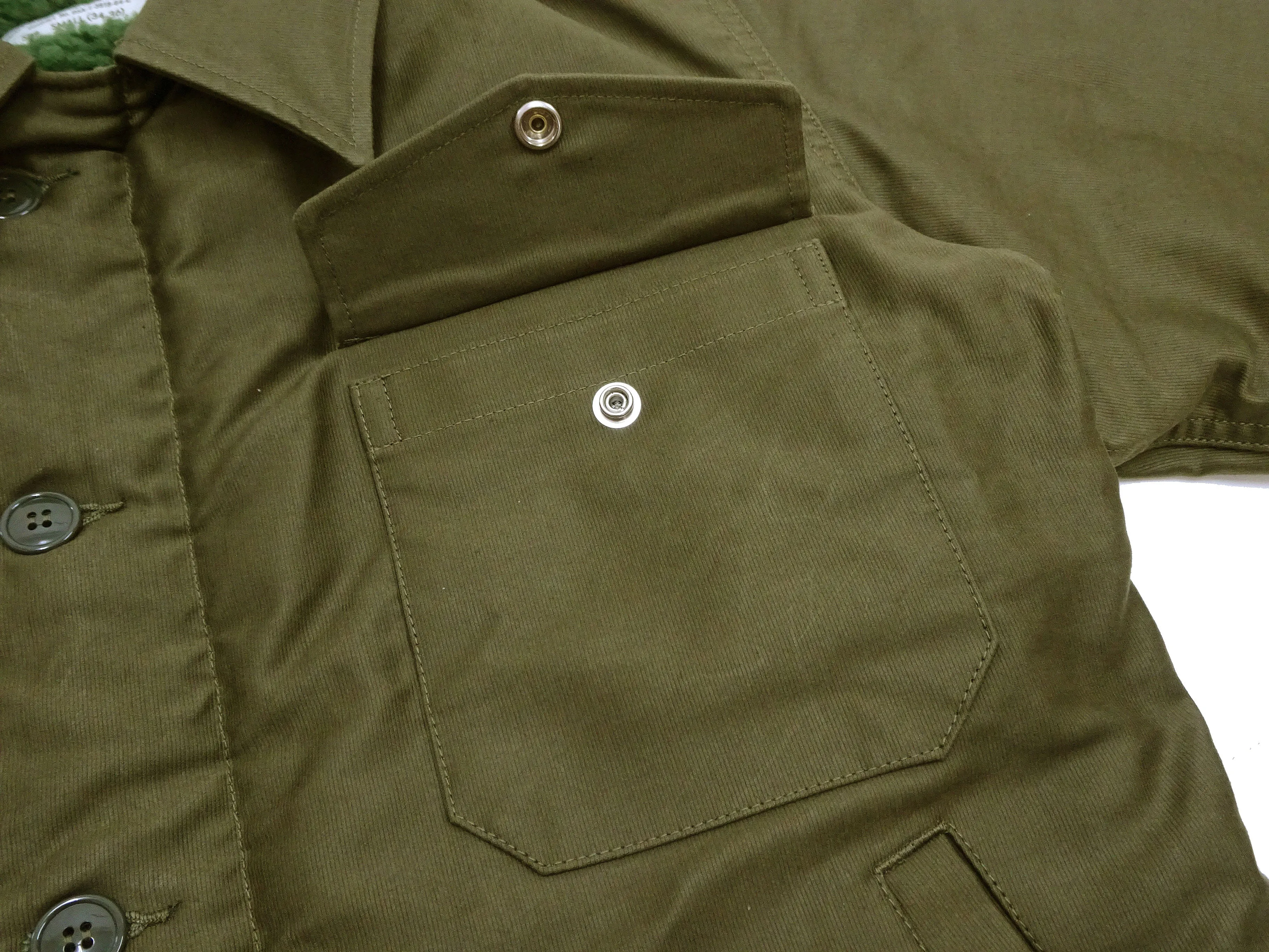 Buzz Rickson Jacket Men's Reproduction of the U.S. Navy A-2 Deck Jacket in Jungle Cloth Outer Shell Version BR15155 Olive-Drab