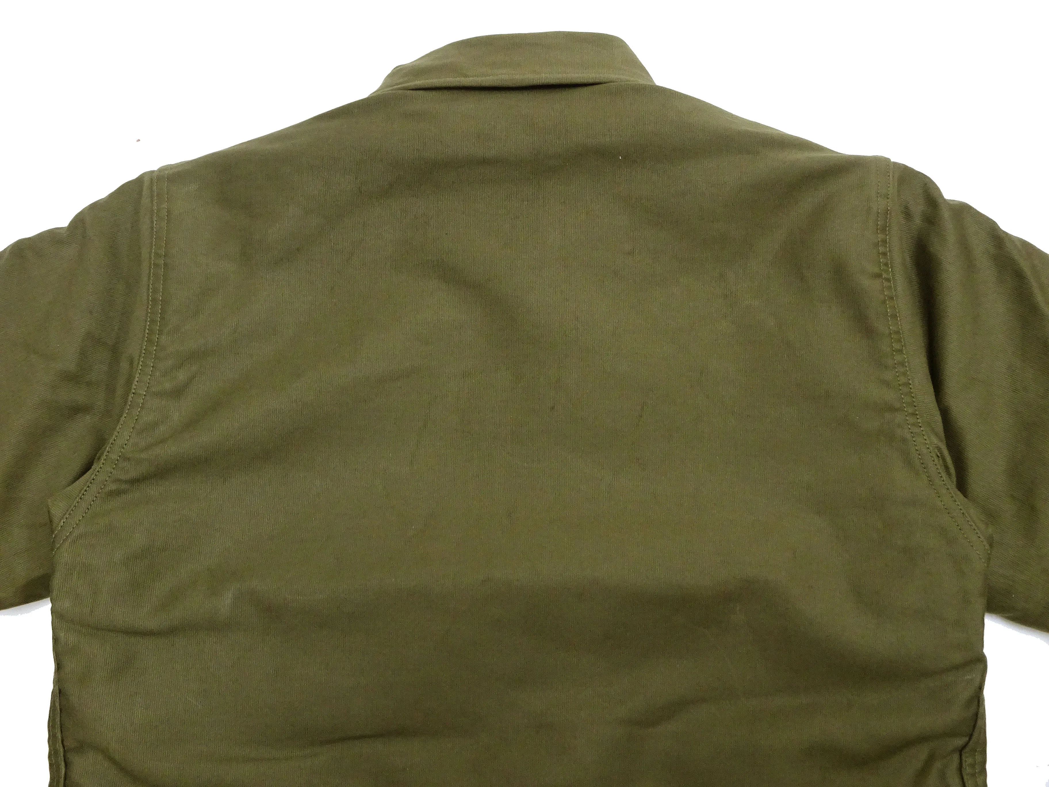 Buzz Rickson Jacket Men's Reproduction of the U.S. Navy A-2 Deck Jacket in Jungle Cloth Outer Shell Version BR15155 Olive-Drab