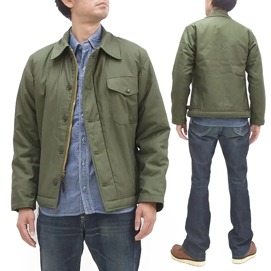 Buzz Rickson Jacket Men's Reproduction of US Navy A-2 Deck Jacket BR14956 A2 Olive