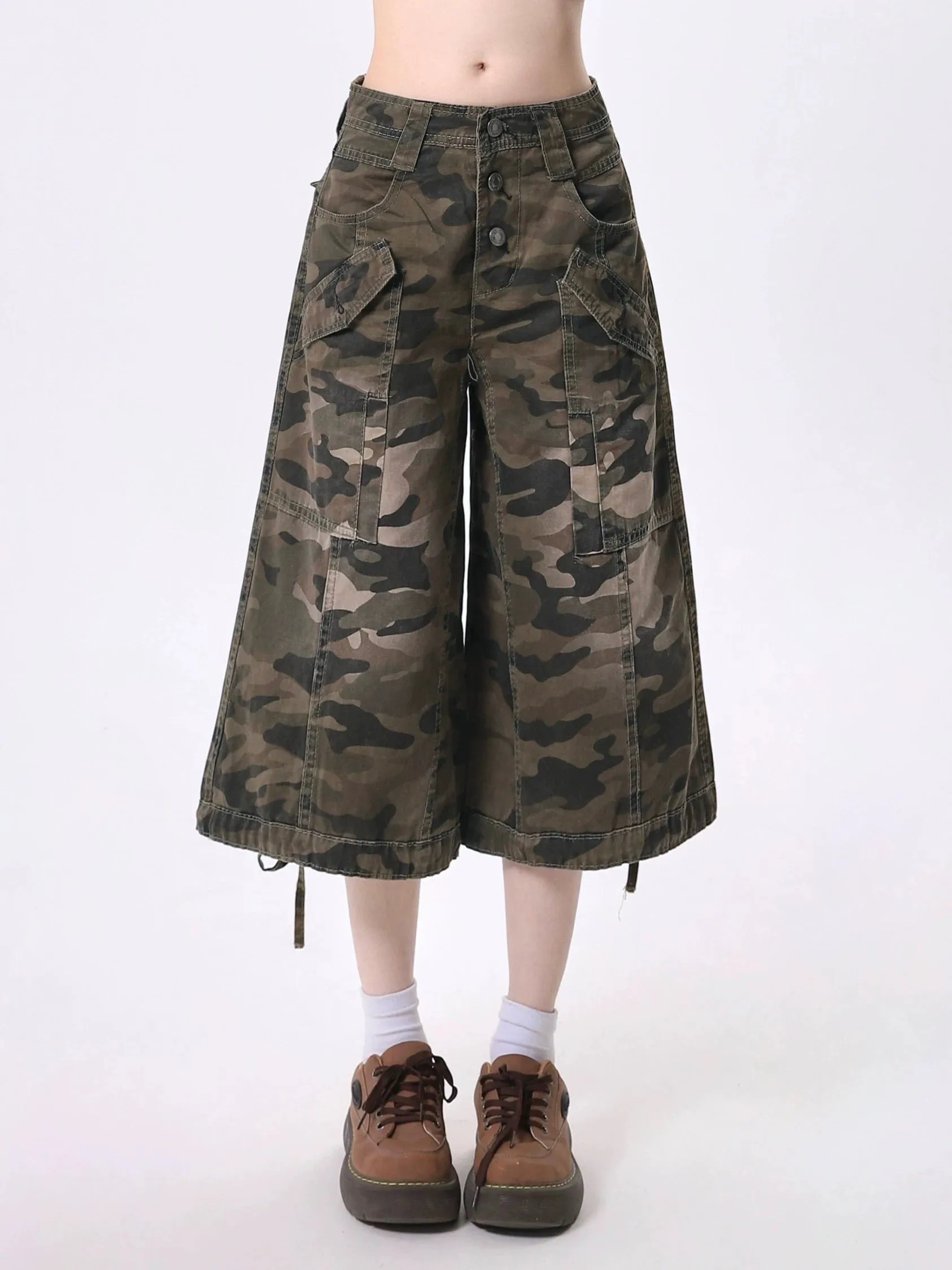 Camo Cargo Culottes / カモフラージュ カーゴ キュロットパンツ