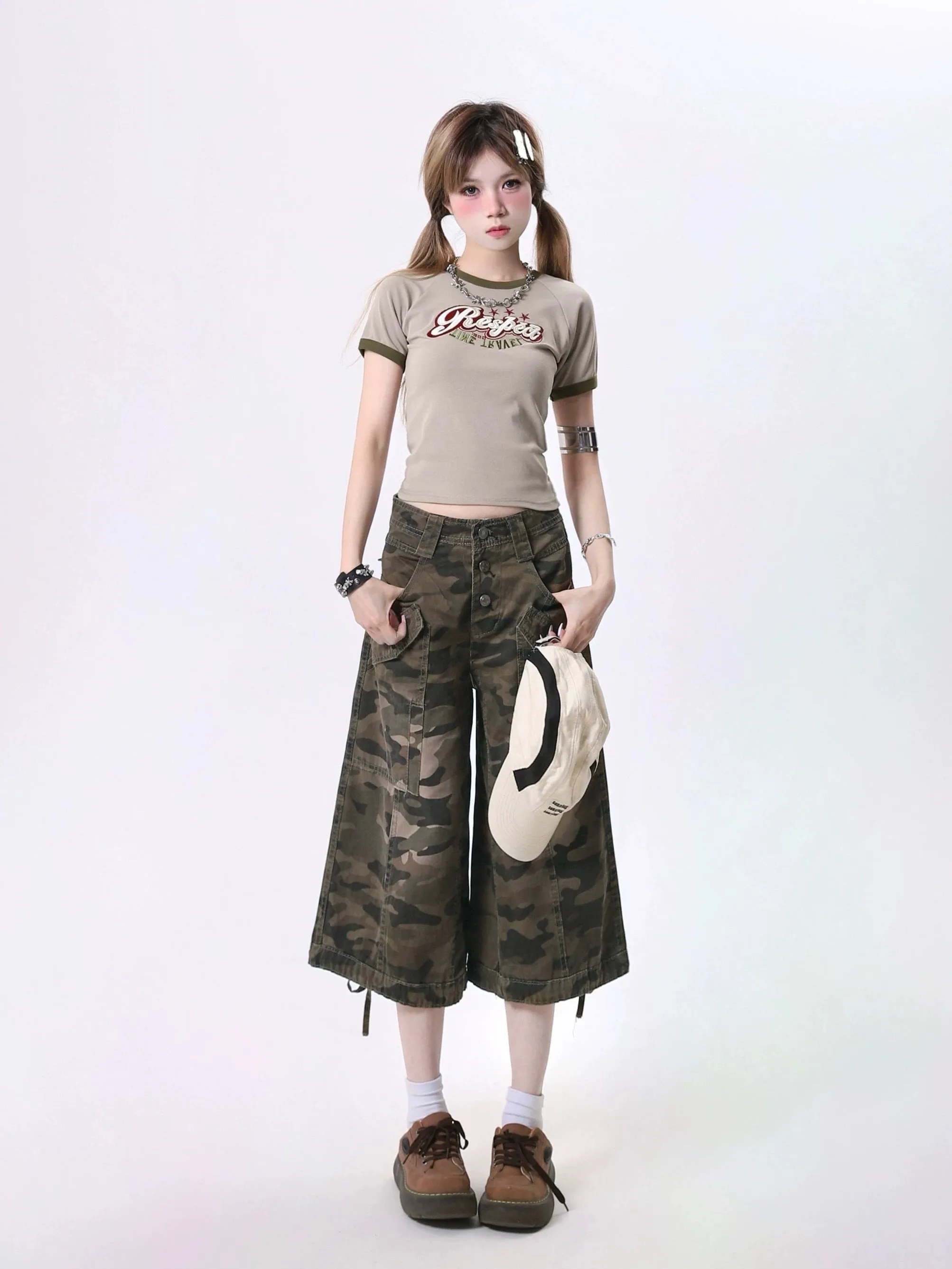 Camo Cargo Culottes / カモフラージュ カーゴ キュロットパンツ