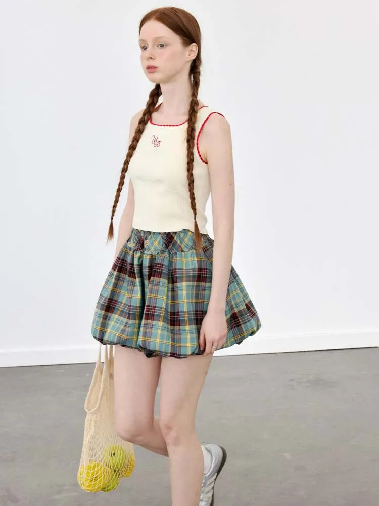 Campus Girl Style Plaid Bud Culottes【s0000008089】