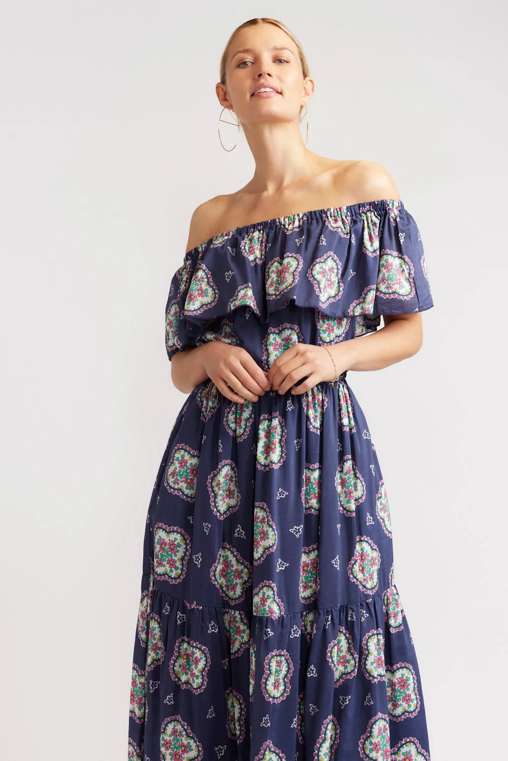 Cha Cha Dress in Navy Mosaic