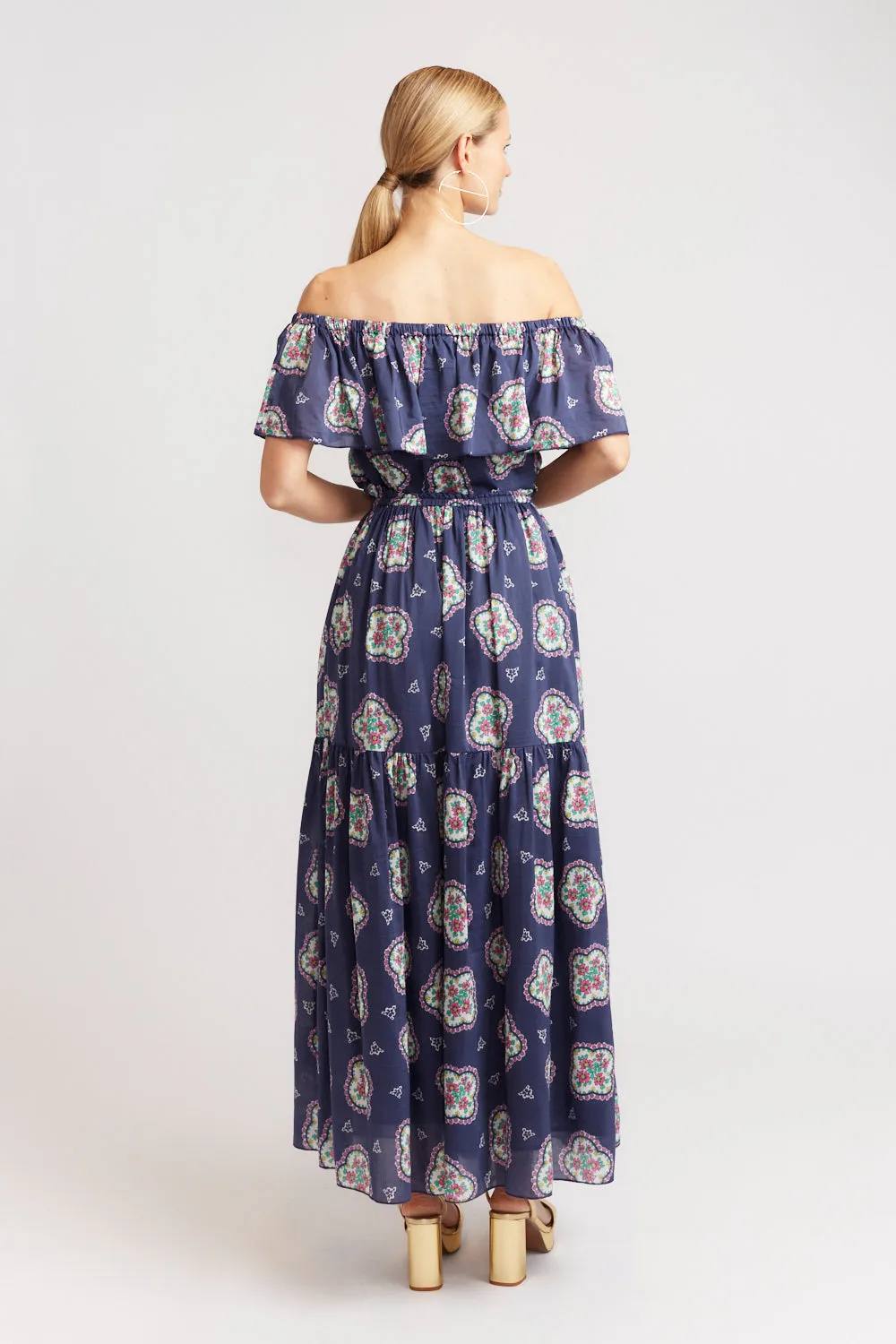 Cha Cha Dress in Navy Mosaic