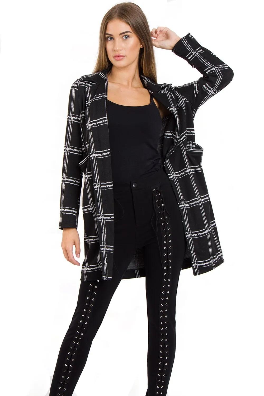 Check Print Duster Jacket