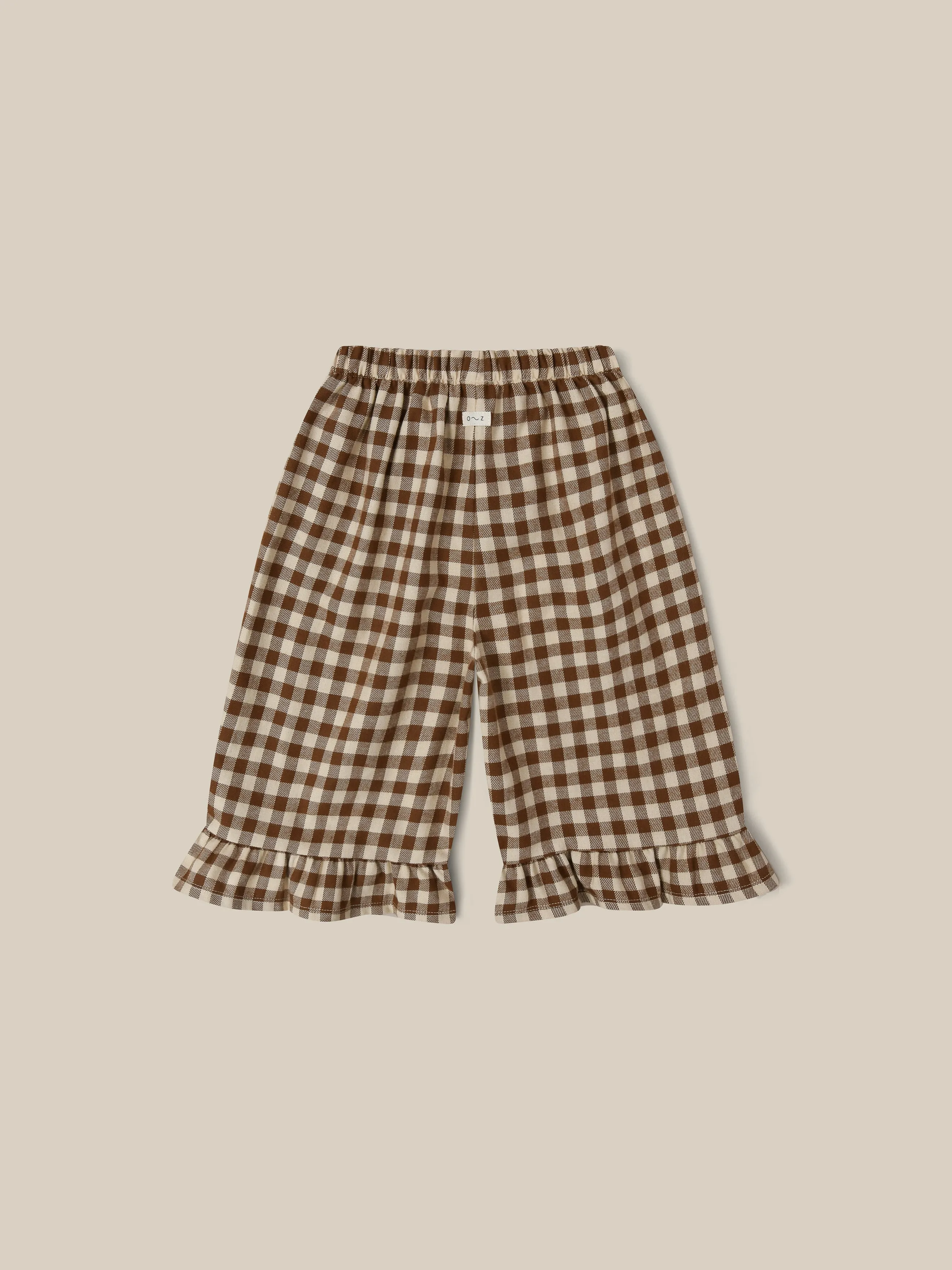 Chestnut Gingham Frill Culottes