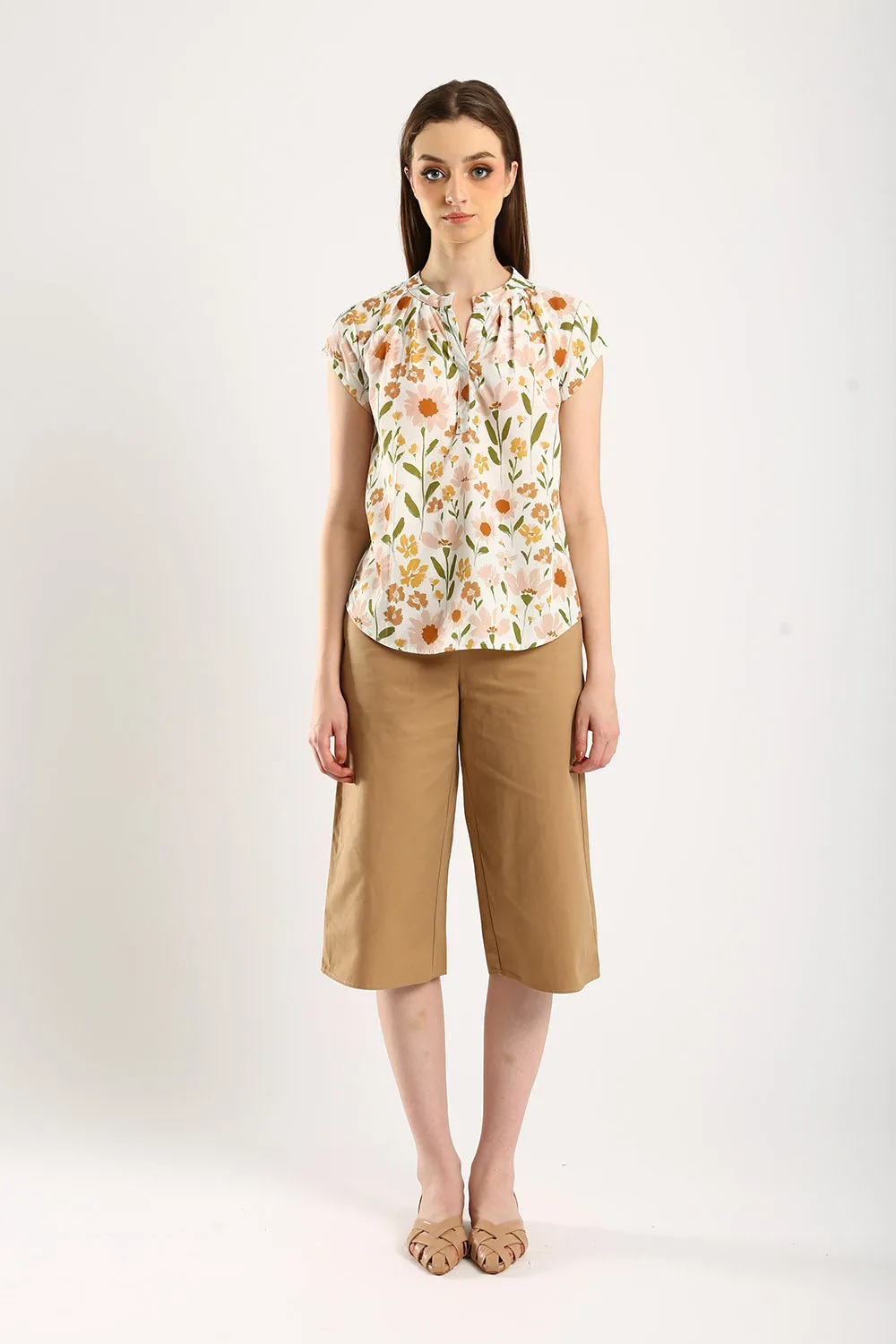 Classic Cotton Culottes in Khakis