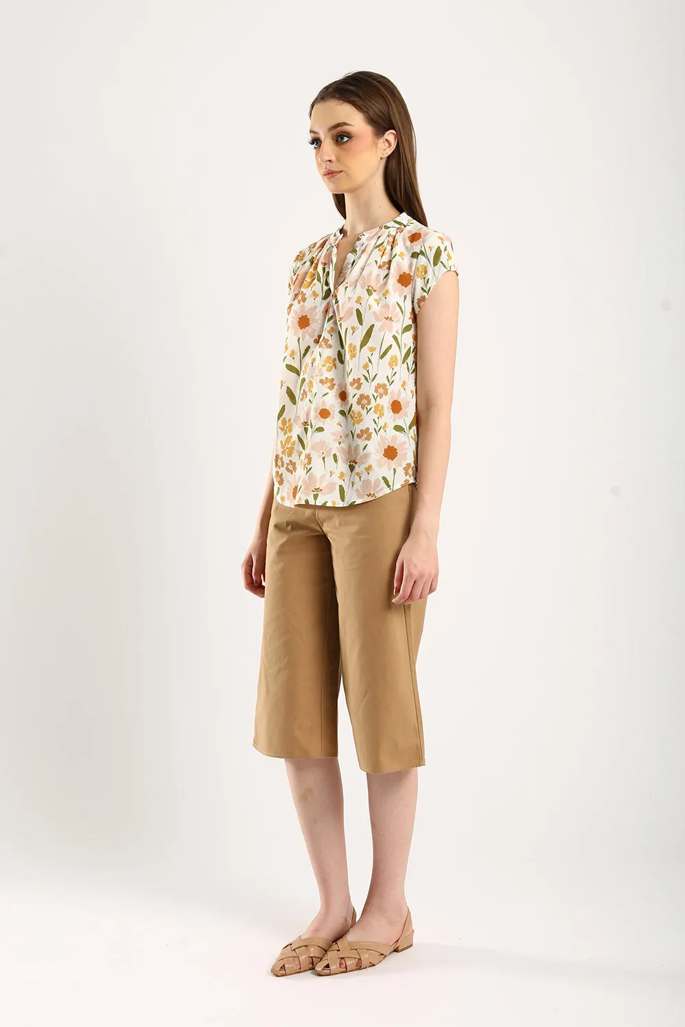 Classic Cotton Culottes in Khakis