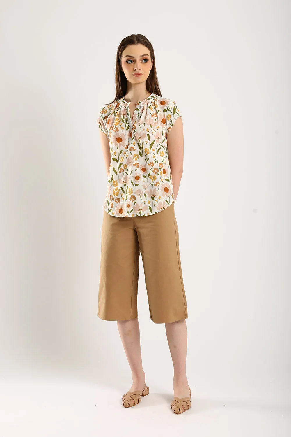 Classic Cotton Culottes in Khakis