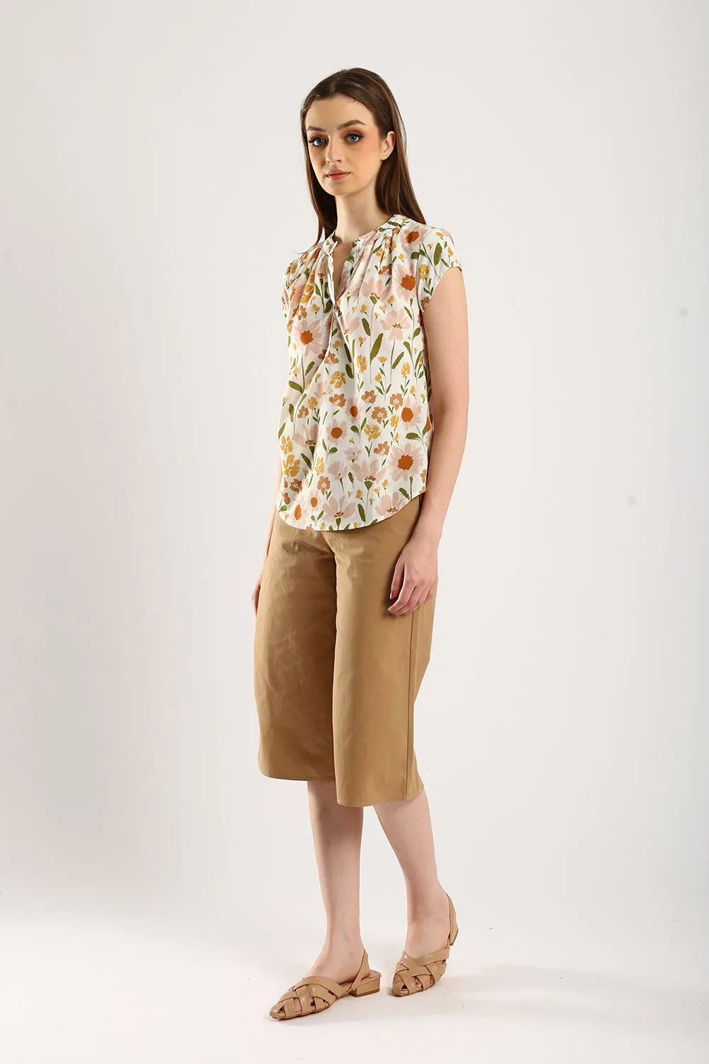 Classic Cotton Culottes in Khakis