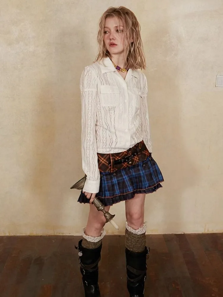 College style plaid culottes【s0000004566】