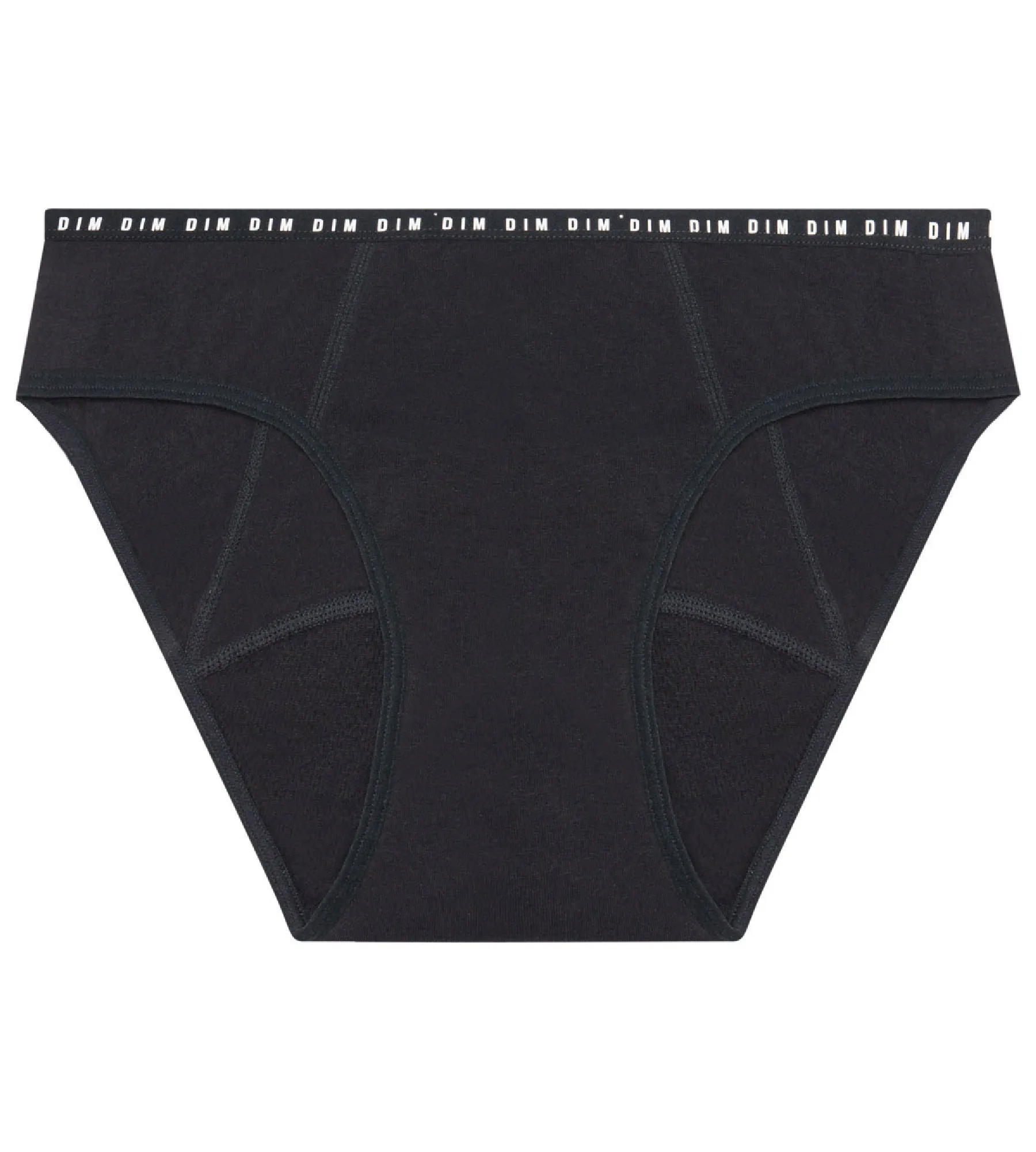 Culotte menstruelle lavable en coton bio noir Flux abondant Dim Protect