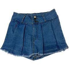 Denim hip-covering culottes AY3093