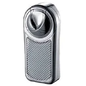 Dobrev Five Torch Cigar Lighter - Chrome and White Carbon Fiber