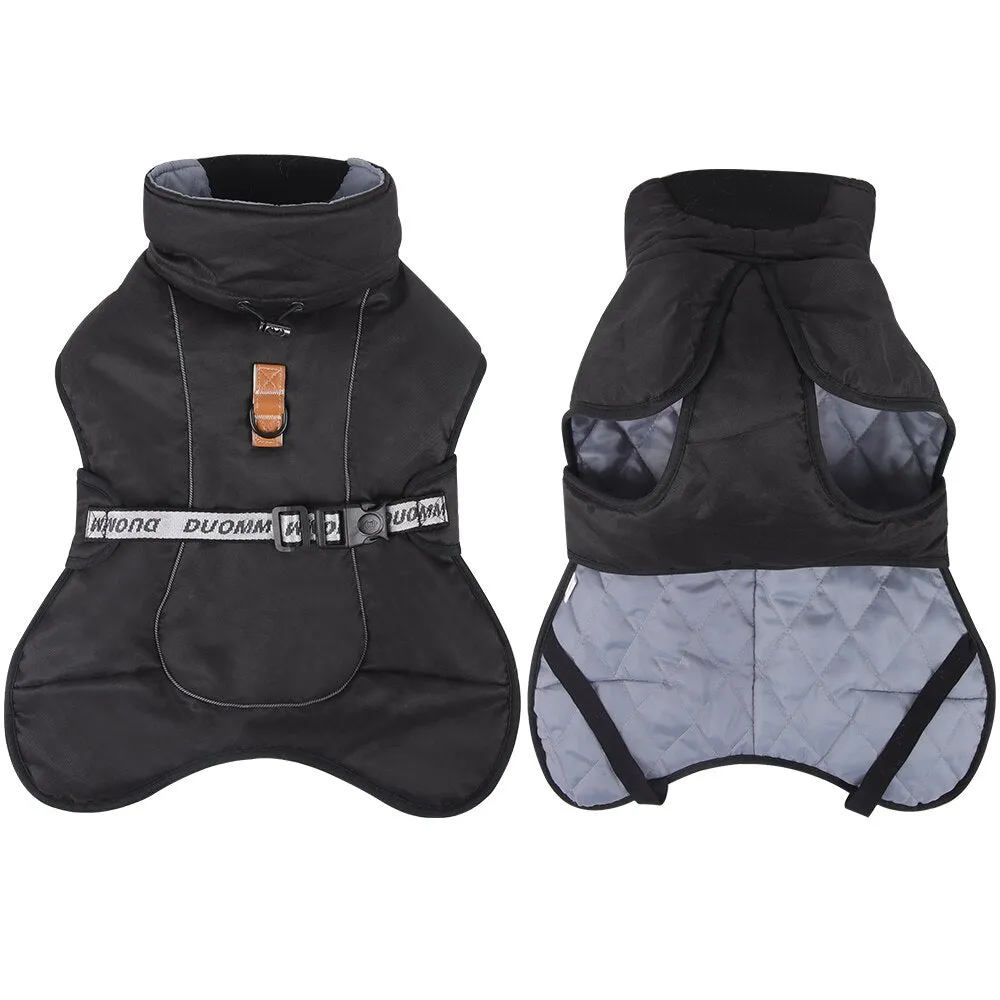 Dog Jacket Windproof Weatherproof Winter Warm Sizes 35-76cms