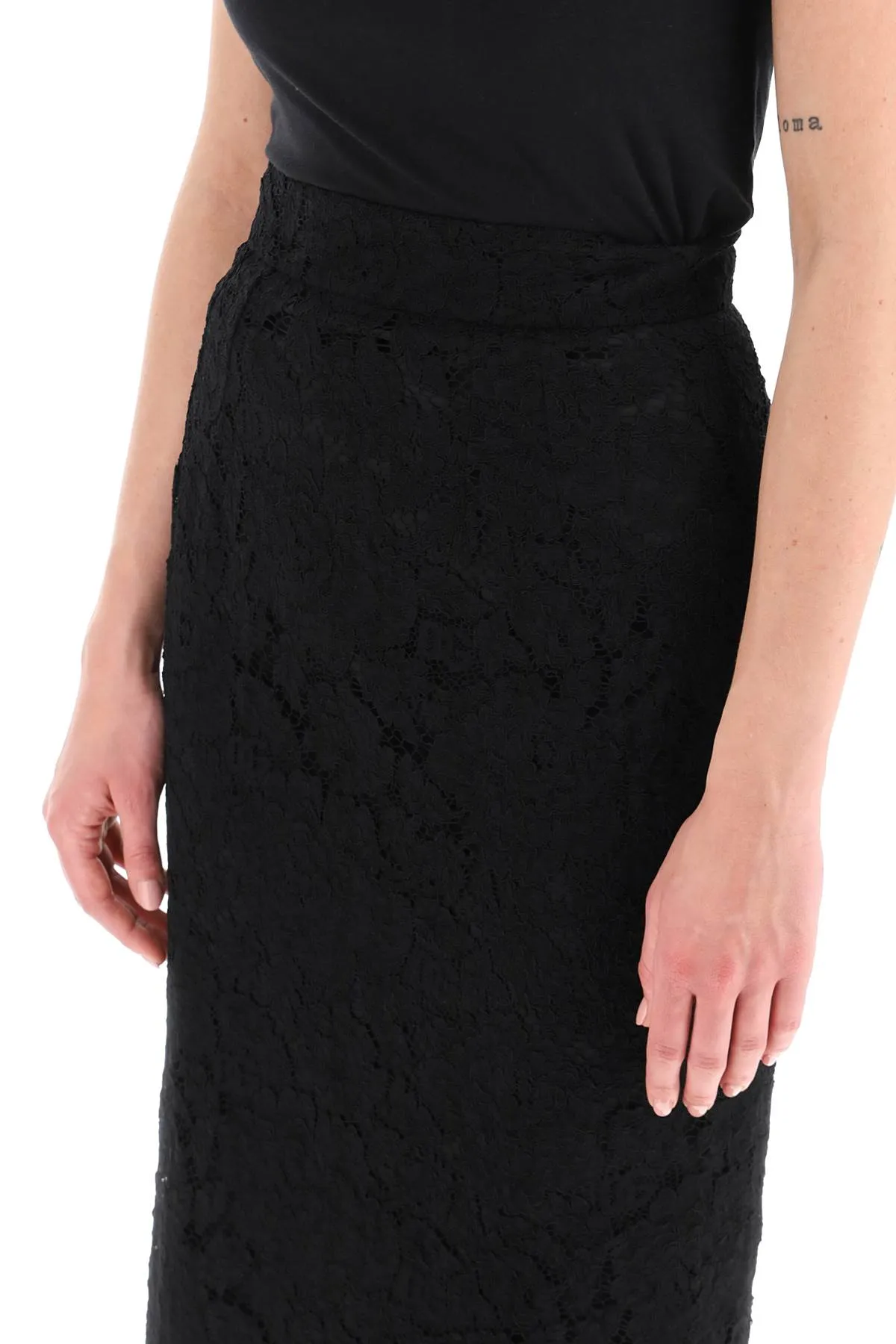 Dolce & gabbana midi lace pencil skirt