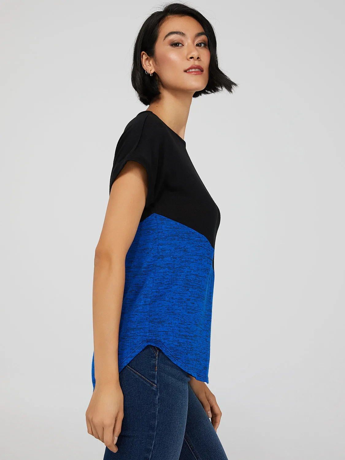 Dolman Sleeve Colour Block T-Shirt