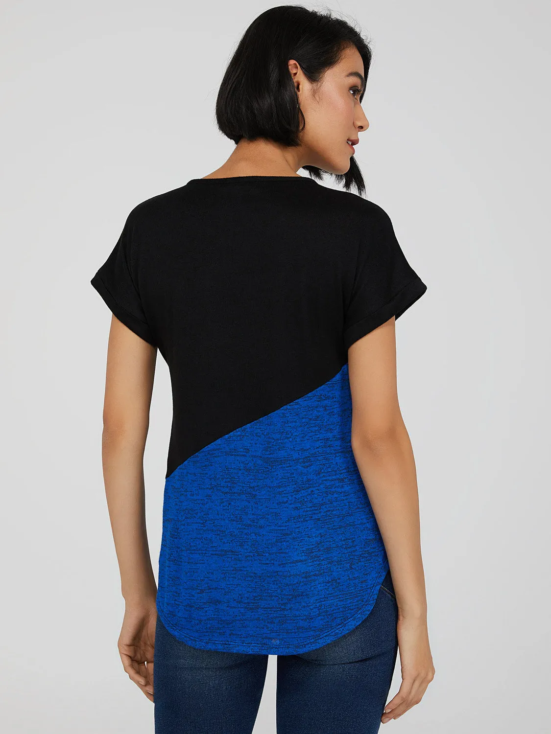 Dolman Sleeve Colour Block T-Shirt