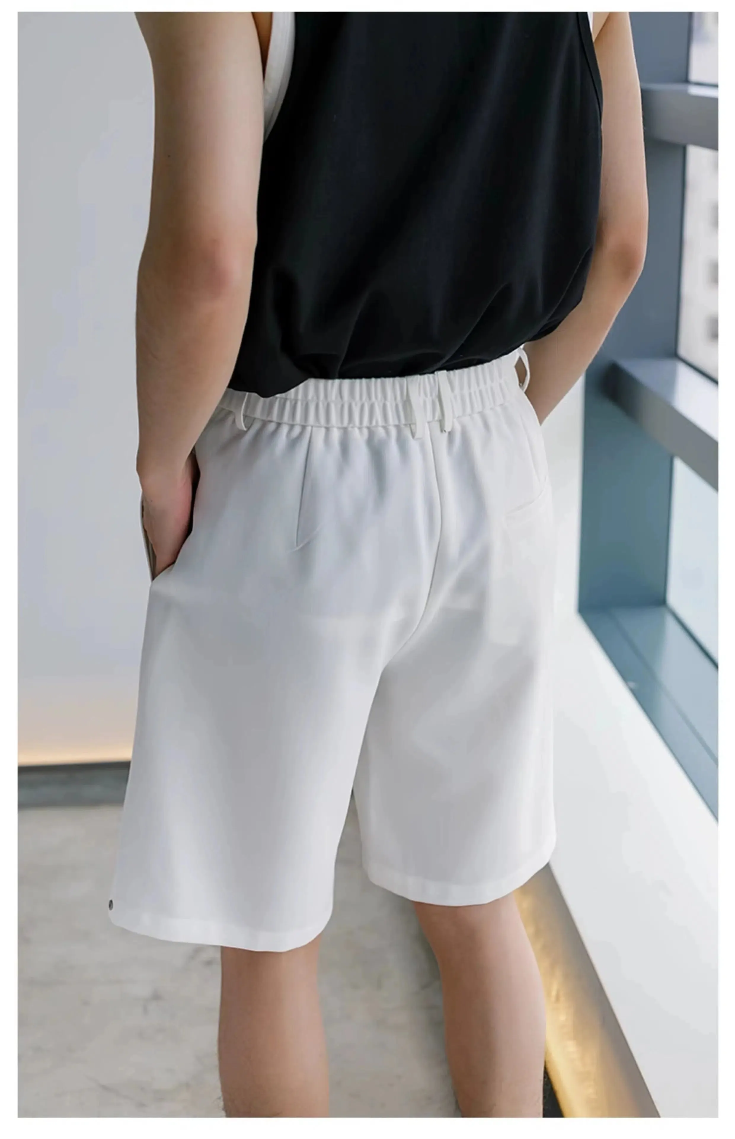 Elastic Waist Belted Culottes Shorts