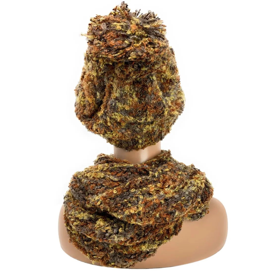 Empire Cove 2 Piece Knit Cuff Beanie Scarf Gift Set Pom Pom Winter