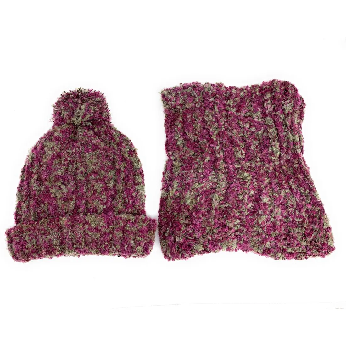 Empire Cove 2 Piece Knit Cuff Beanie Scarf Gift Set Pom Pom Winter