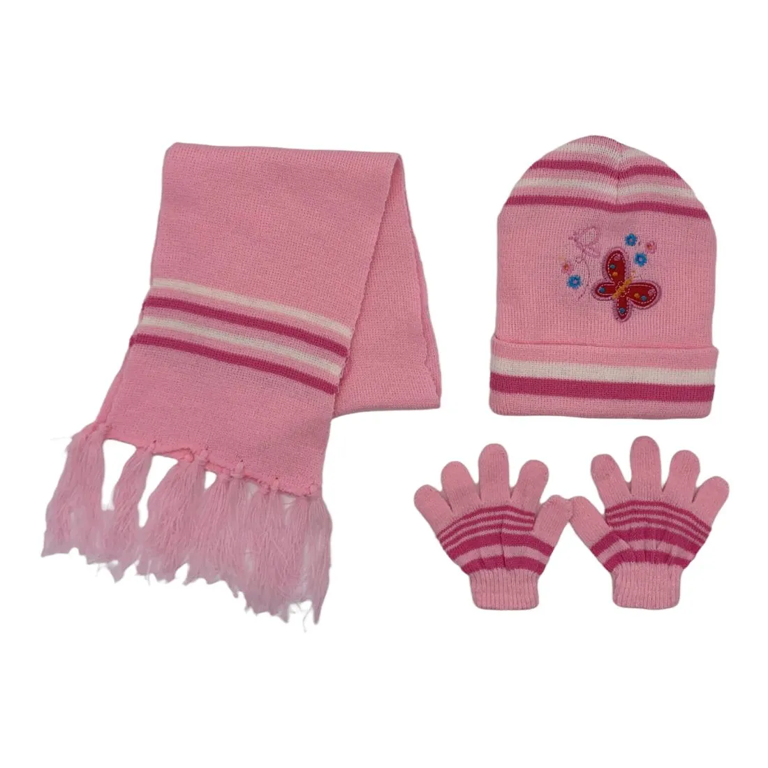 Empire Cove 3 Piece Kids Winter Knit Beanie Set Gloves Hats Scarves Girls Boys