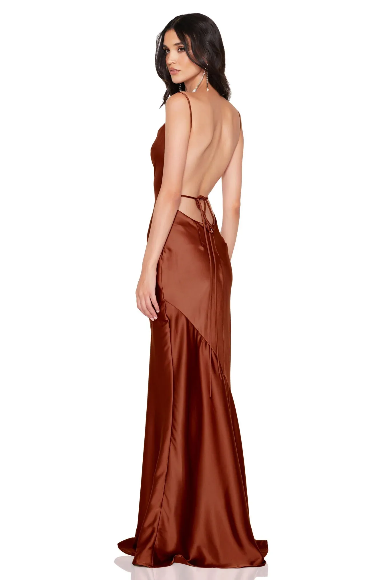 Entice Drape Gown in Mocha