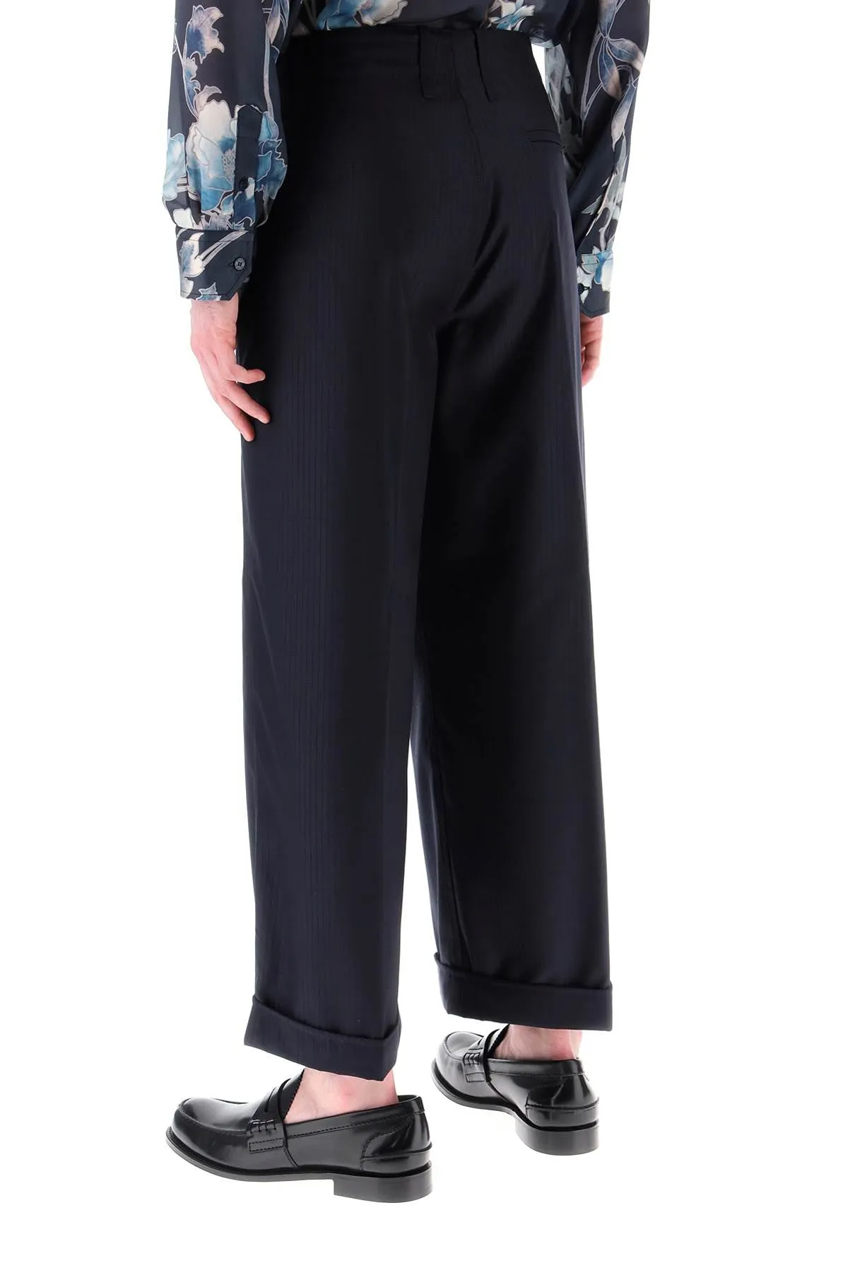 Etro striped wool cropped trousers