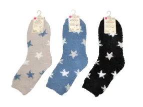 Fluffy Room Socks Ladies Nostalgic Star