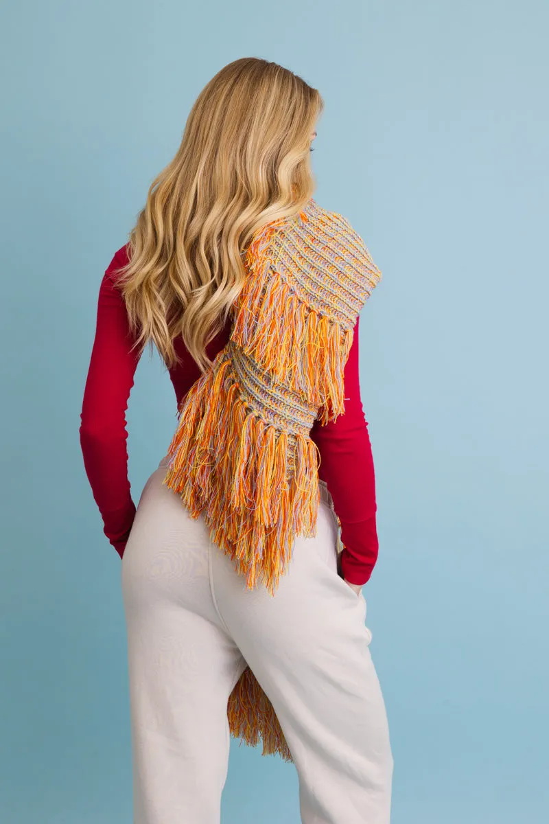 Fun & Fluffy Knit Fringe Winter Scarf