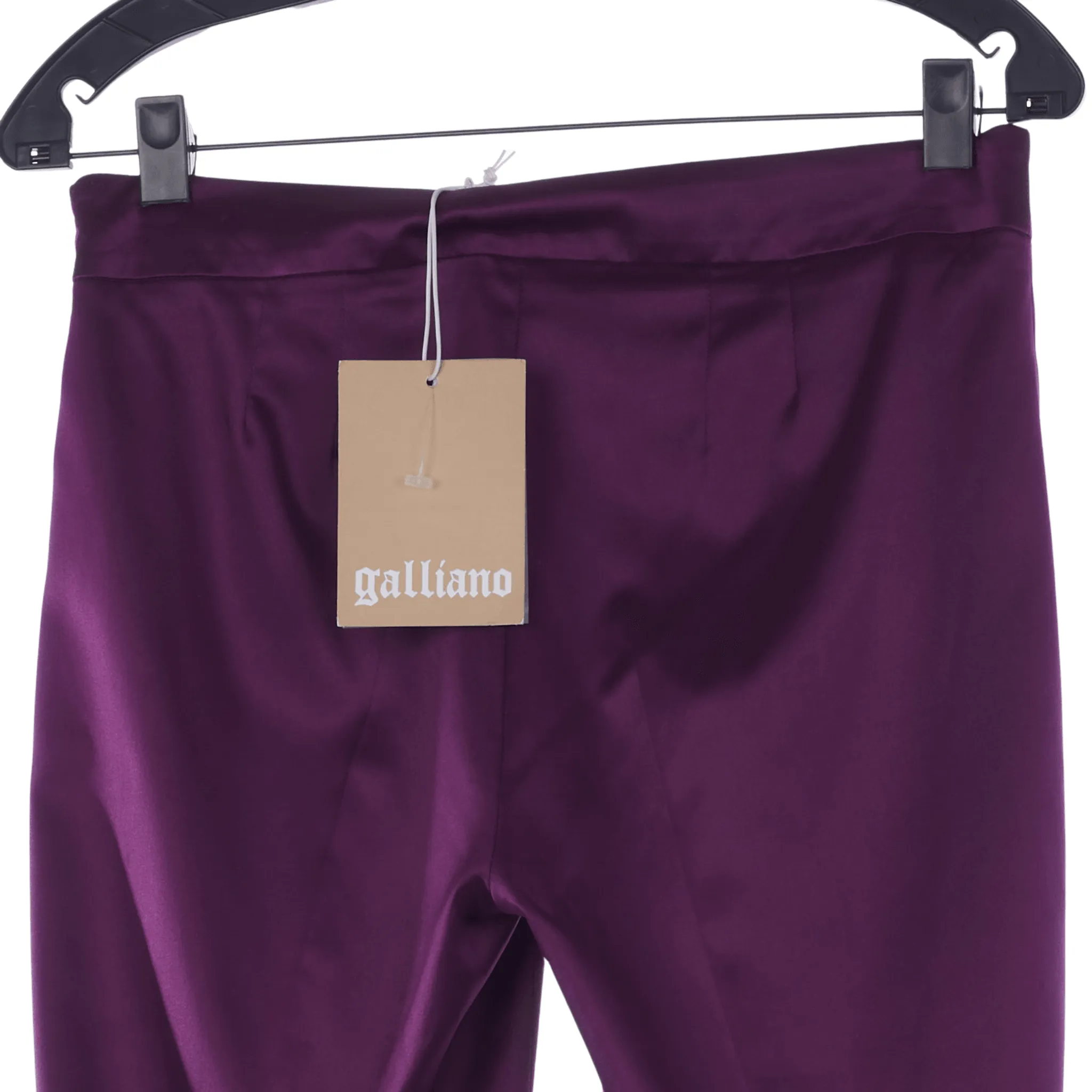 Galliano Plum Straight Legged Trousers UK Size 10